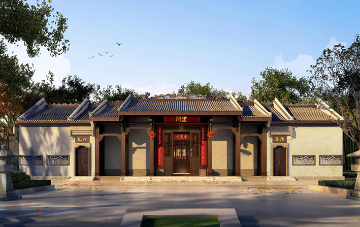 現(xiàn)代四合院建筑效果圖規(guī)劃設(shè)計(jì)