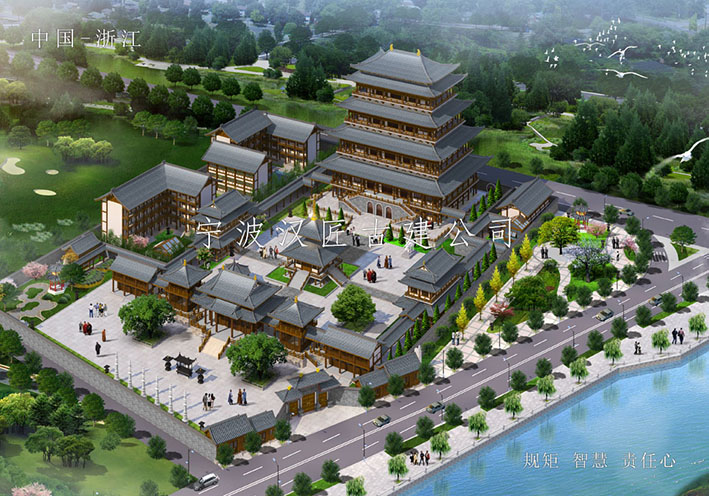 仿古建筑效果圖制作，3D渲染還原真實(shí)場景