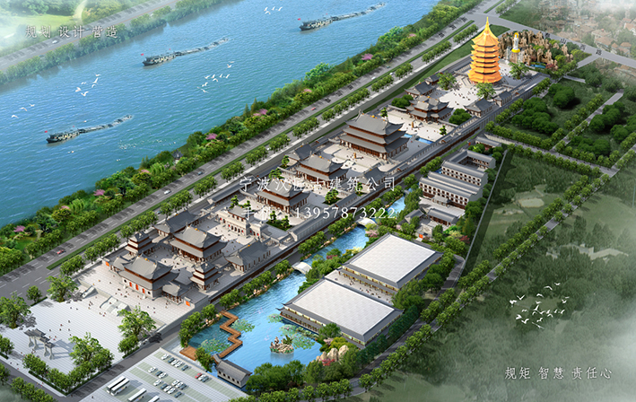 仿古建筑效果圖制作，3D渲染還原真實(shí)場景